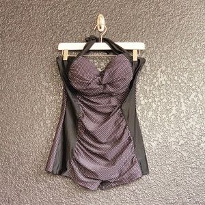 *Sold* Black polka dot retro style swimsuit